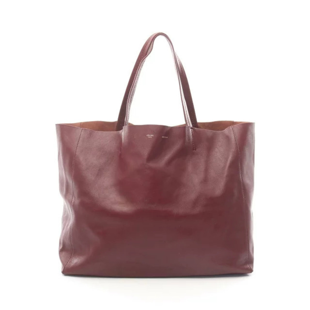 Celine Horizontal Cabas Tote Bag Leather Bordeaux Purple